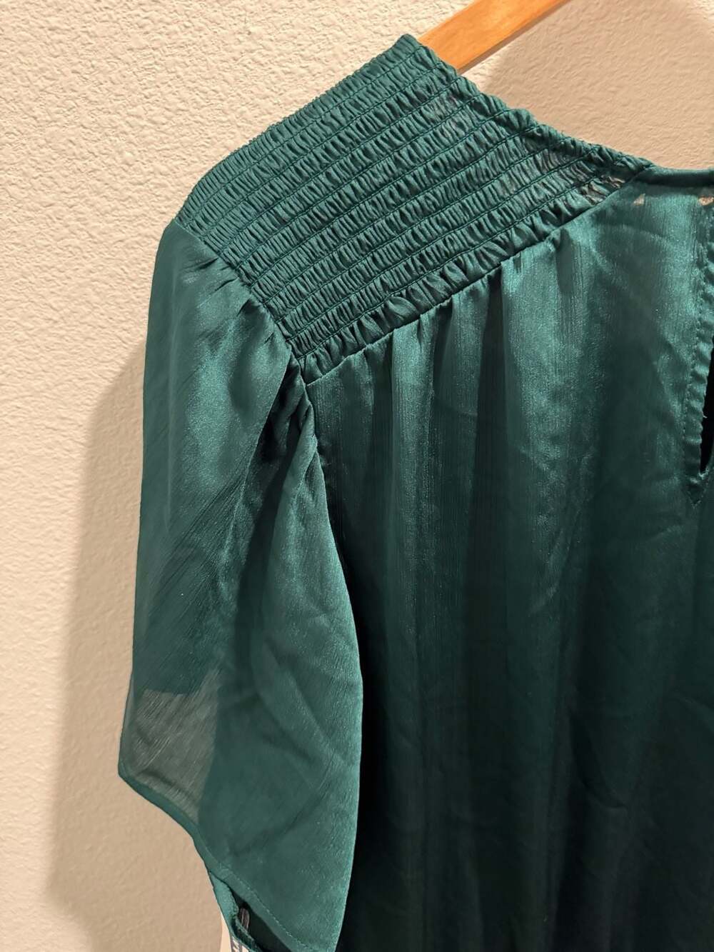 Old Navy Women's Green Smocked Shoulder Short Sleeve Dress XXL - Picture 8 of 10
